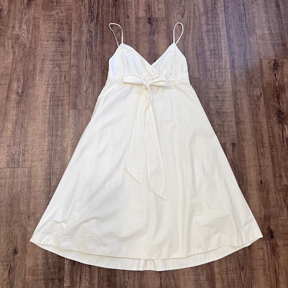 J. Crew Off White/ Ivory Spaghetti Strap Dress. Size 8/ 100% Cotton